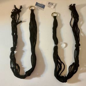 2 piece Hanging artificial Succulent black rope